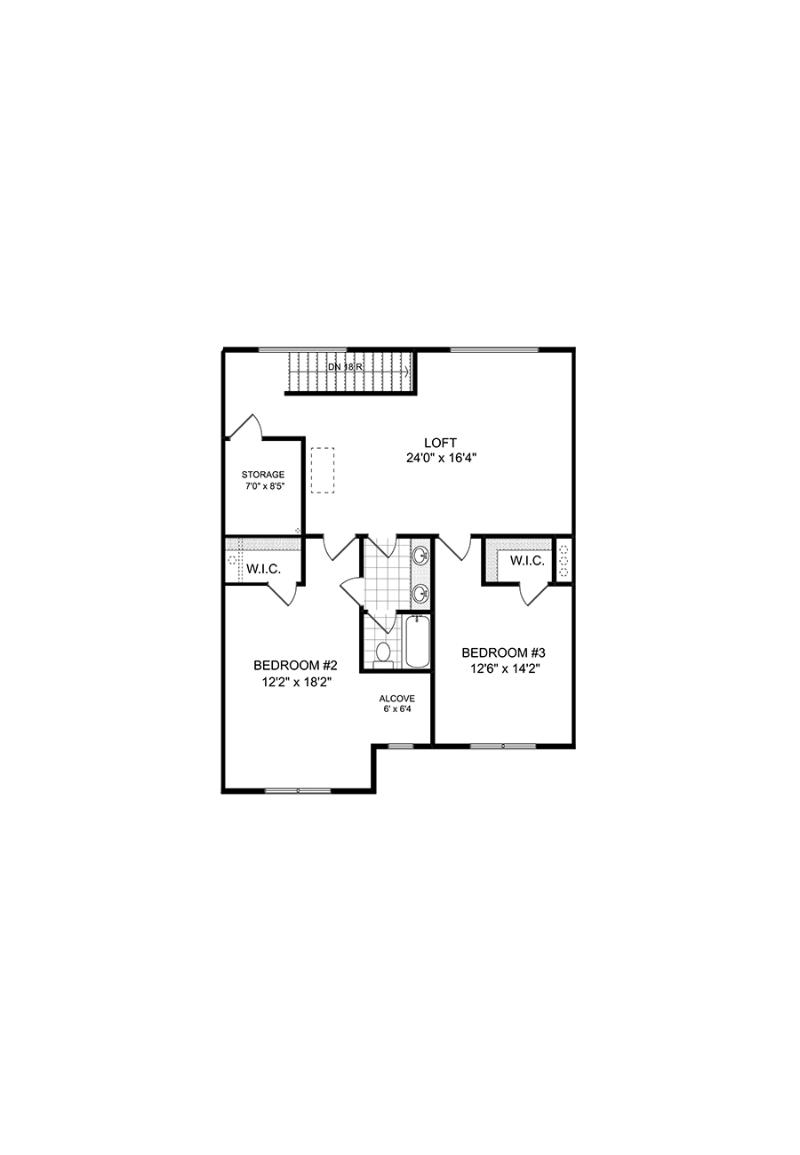 Second floor of the available Wilmont Townhome at Ruisseau in Woodstock GA